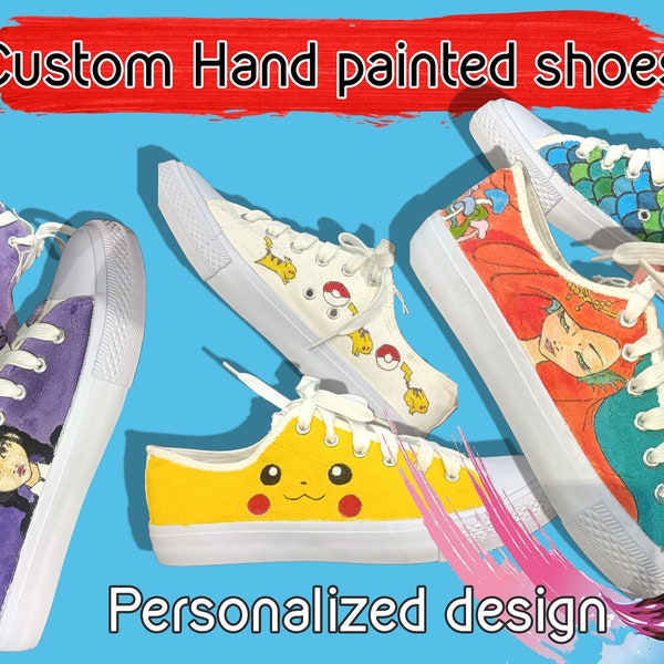 BOTH SIDES Custom shoes, hand painted sneakers, art on shoes,  your design Wedding, gift