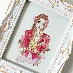 Impresión artística de Aerith Final Fantasy VII