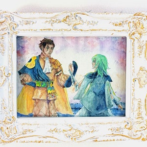 Fire Emblem Art Print: Byleth & Claude Watercolor Illustration