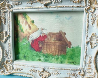 Demon Dog art print fanart watercolor handpainted