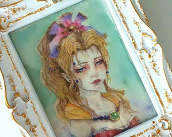 Lámina de arte en acuarela pintada a mano de Terra fantasia