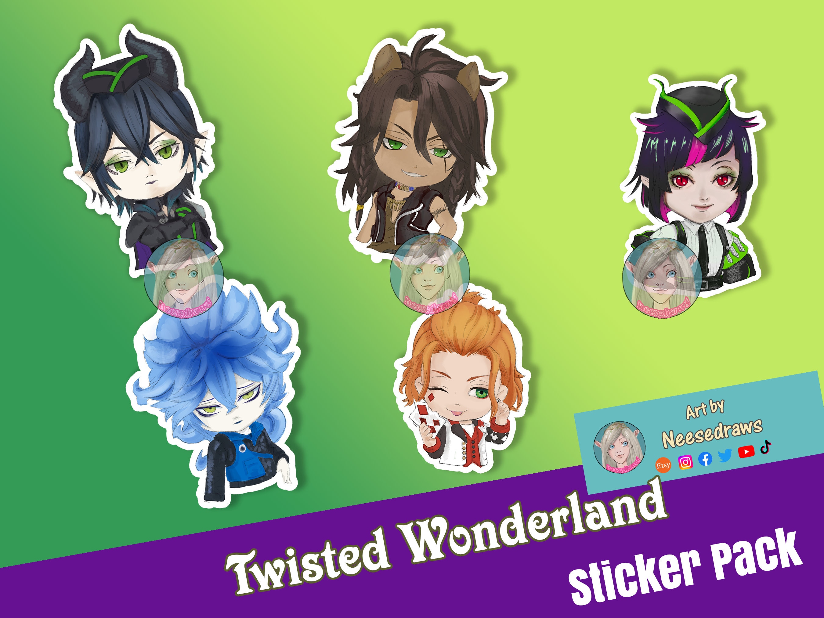 anime game sticker twisted wonderland- stickers