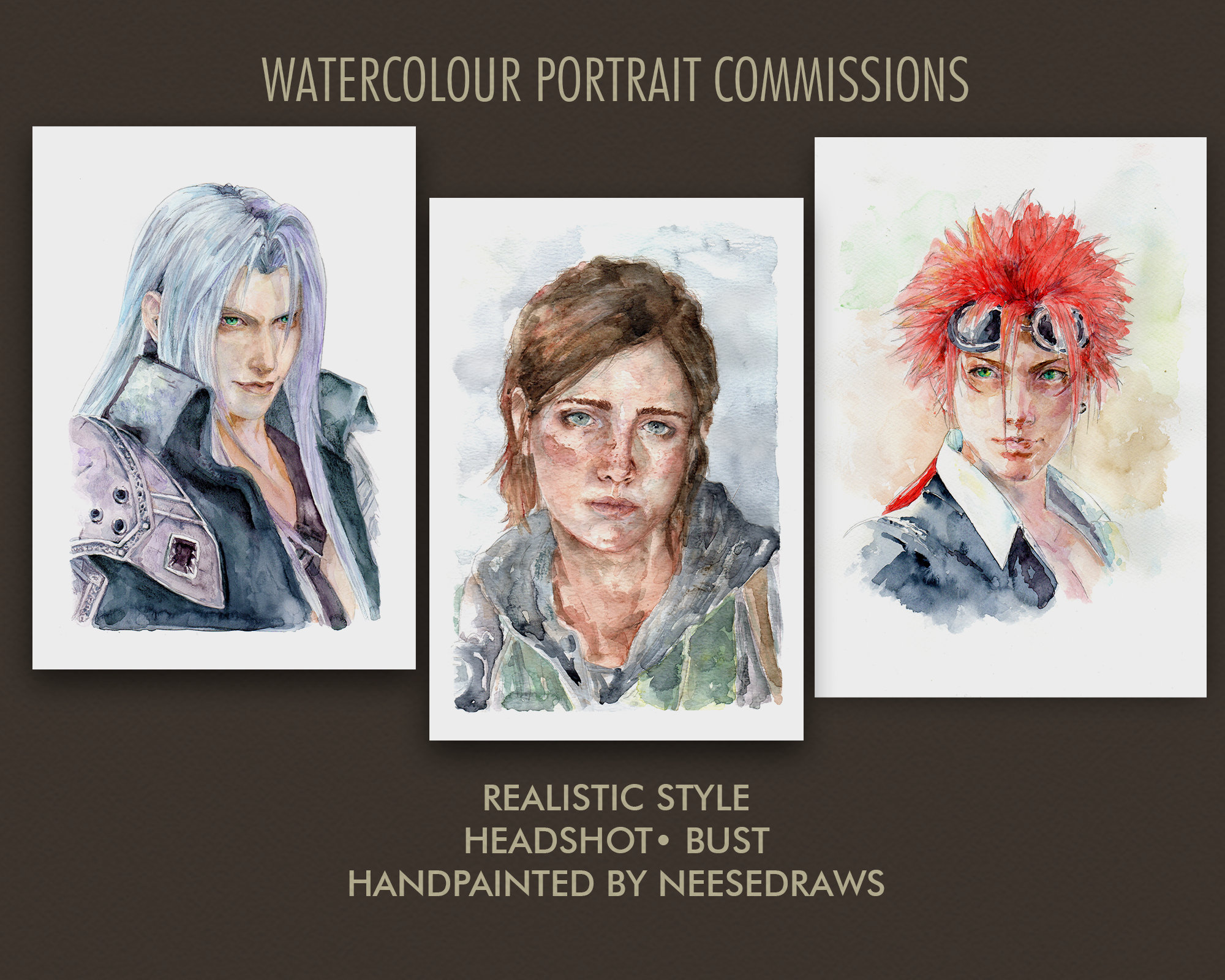 Custom Watercolor Portrait: Realistic / Semirealistic Handmade Art - Etsy, image size:2000x1600