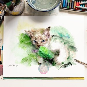 Custom Watercolor Pet Portrait: Personalized Animal Art (A5, A4, A3)