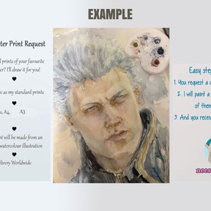 Encargo de acuarela de anime "Solicitud de personaje": ¡retratos en acuarela en mi estilo!