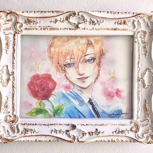 Impresión artística de Tamaki Suoh OHSHC, acuarela, fanart pintado a mano