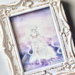 Princesa serenidad Impresión artística acuarela hecha a mano fanart SM