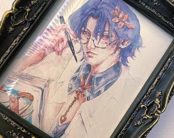 Impresión de acuarela DR Ratio Honkai Star Rail, fan art a partir de una obra de arte original pintada a mano
