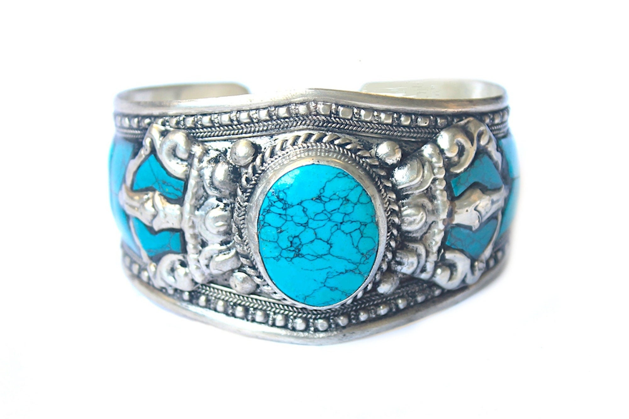 Bracelet Torque Enfant En Argent 925 Massif - Style Aztèque Du Mexique - Ancien