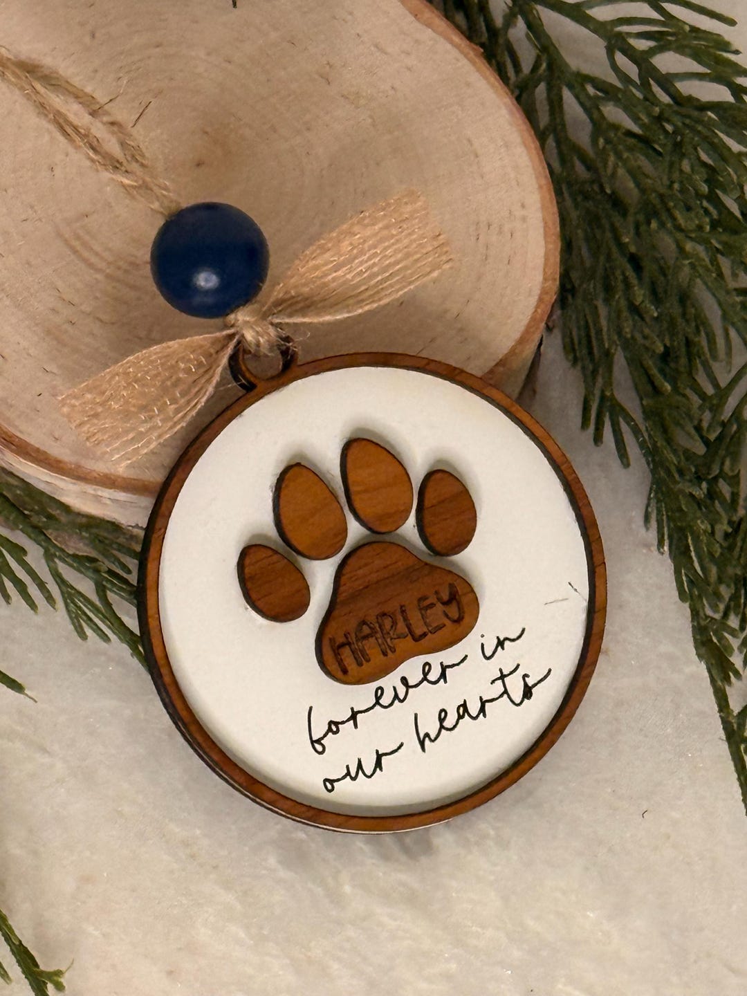 Personalized Pet Memorial Ornament | Dog or Cat Remembrance | Paw Print ...