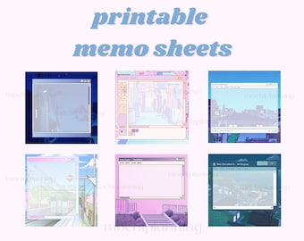 Cute Browser Memo Sheets | Memo Pad | Printable Stationery | Printable Memo Sheets | Kawaii Memo Pad | Digital Memo Sheets