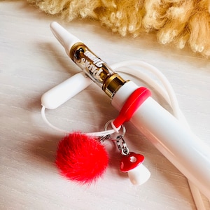 ベイプチャームアクセサリー / SHROOM N'POOF / マッシュルームダブペンホルダー / レッドウィード510バッテリーストラップリストレット / カスタムベイピングファッション / ストーナーガール