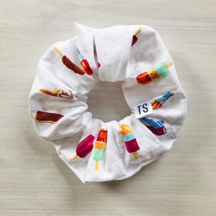 Top Quality Cotton Scrunchies with Small Star Pattern in Five Summer Colours Top Quality Cotton Scrunchies with Small Star Pattern in Five Summer Colours