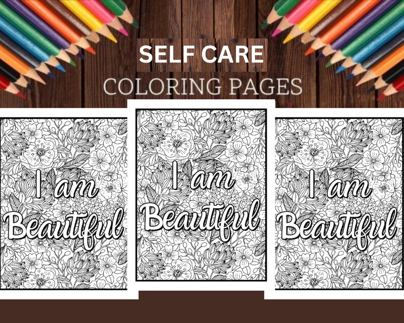 Self Care Coloring Pages for Adults - Etsy