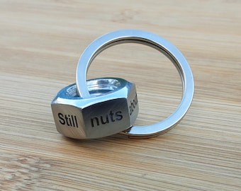 11th Steel Wedding anniversary for him Nut keyring personalised keychain, gifts for her keychain gifts for husband gifts 11 years