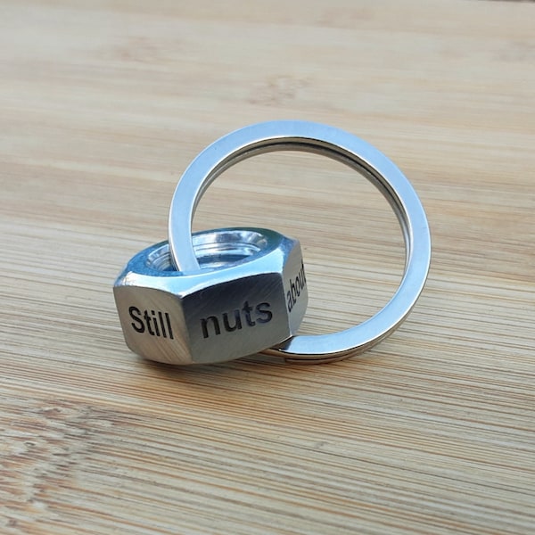 11th Steel Wedding anniversary for him Nut keyring personalised keychain, gifts for her keychain gifts for husband gifts 11 years