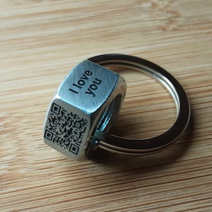 Music QR Code Nut Keyring - Personalised QR Code Keyring - Personalized  Valentines Day - Anniversary gift- Gift For Him Deep Engraved