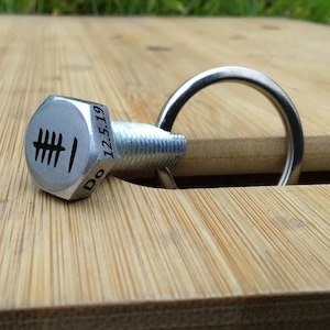 6 Years TALLY MARK Blot Keyring Husband For Men Gift 6th Iron Wedding Anniversary Personalised  Keychain