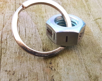 6 TALLY MARK nut Keyring Husband Wife Gifts For Men 6th Iron Wedding Anniversary of Him Personalised 6 Years Keyring Keychain I Still Do