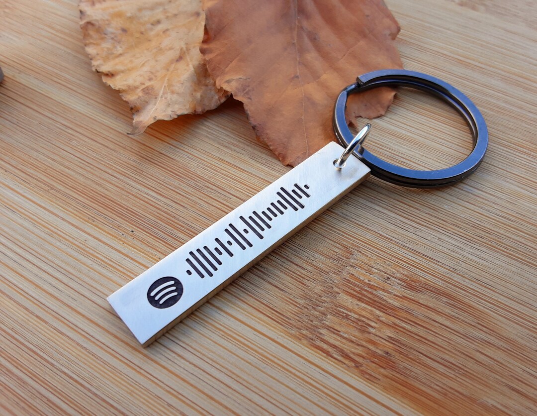 Spotify Code Keyring Personalised Keyring Custom Music Song Keyring, Deep Engraved Brass, Daddy
