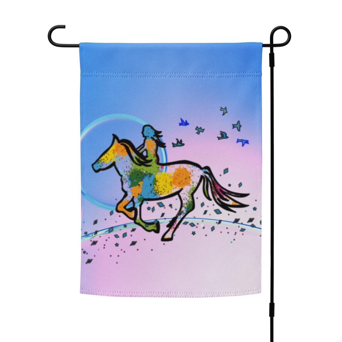 Mystical Horse Garden Flag: Horse & Rider Outdoor Decor - Etsy