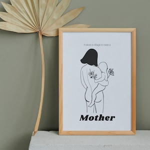 Geschenk für Sie, Geschenk für Mama | &quot;Es braucht ein Dorf, um eine Mutter zu erziehen&quot; druckbare Poster 8x10