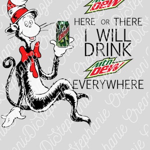 Katten i hatten, Mountain Dew, SVG, PNG, EPS, digital nedladdning