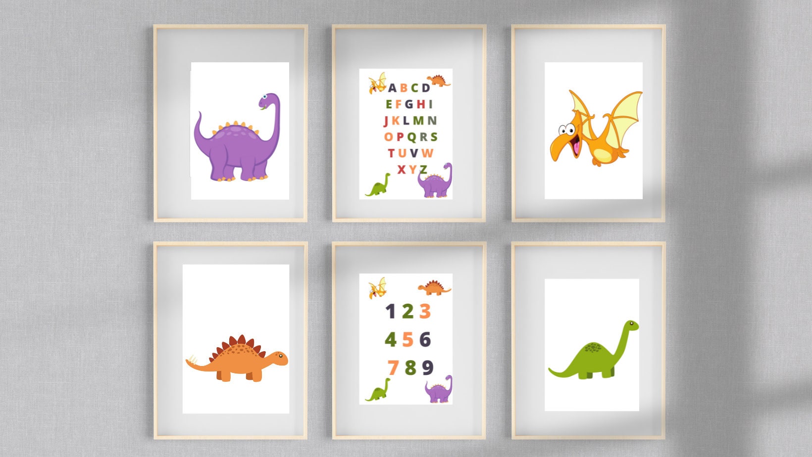 Dinosaur Wall Art Printable, Dinosaur Decor, Dinosaur Nursery Art, Set ...