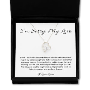 Sorry gift necklace for wife, partner apology gift necklace for partner, sorry gift for wife, gift from husband, partner, i'm sorry gift ...