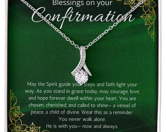 Confirmation Gift For Girls, First Communion Gift, Christian Religious Present for Women Alluring Beauty Necklace For Daughter