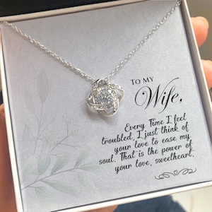 To My Sweetheart, Gift Necklace For Wife, Love Knot Necklace For Wife, Birthday gift Necklace For Wife, Anniversary Gift For Wife