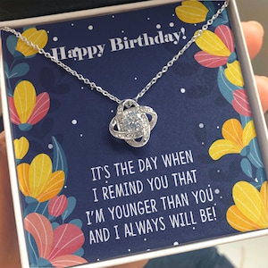 Happy Birthday Sister, Gift Necklace For Sister, Birthday Gift Necklace For Sister, Love Knot Gift Necklace From Sister, Brother