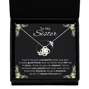 Collana regalo per sorella, collana regalo con biglietto di messaggio, collana per sorella maggiore, sorellina, regalo di compleanno per sorella, sorella presente, donne...
