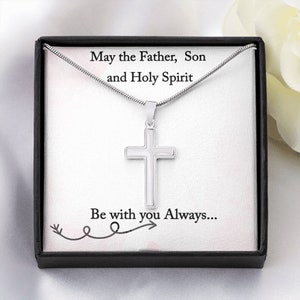 First communion gifts for girls - Stainless Steel Cross Necklace - Holy Communion gift