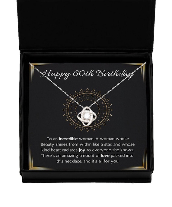 Happy 60th Birthday Jewelry Gift for Woman Turning 60 Necklace