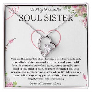 Soul Sister Necklace, Unbiological Sister Gift, Forever Love Necklace, Best Friend Gift, BFF gift Necklace, Birthday, Graduation, Christmas