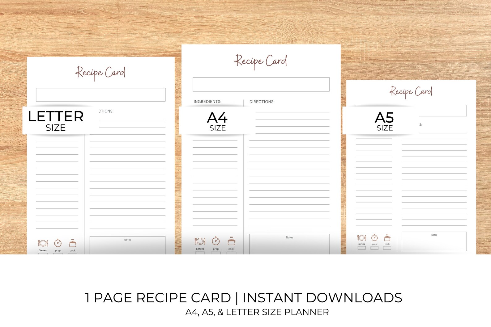 Recipe Template Recipe Card Template Printable Recipe Template Editable