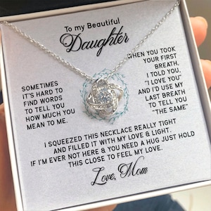Collier cadeau Pour ma belle fille, collier cadeau maman qui vous aime, collier cadeau fille remerciement, collier cadeau d'anniversaire pour fille