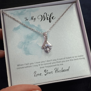 Wife Gift Necklace, To My Loving Wife Gift Necklace, Anniversary Gift Necklace, Wife Birthday Gift Necklace. Gift Necklace From Husband