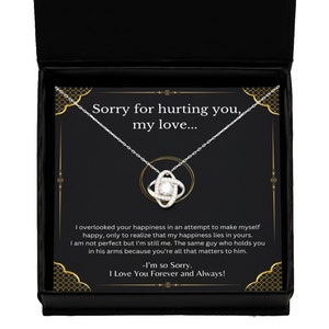 Mi dispiace per averti ferito amore mio, mi dispiace, collana regalo, collana regalo di scuse, collana regalo ti amo, collana regalo di perdono, messaggio...
