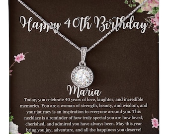40th Birthday for Her Gift, 40th Birthday Gift for Her, Fortieth Birthday Gift for Woman Friend, Personalized Eternal Hope Necklace for