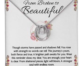 Divorcee Gift Necklace for Women Cheer Up Gift Divorce Break Up, Starting over Necklace, Divorced Gift Jewelry, resilience and inner beauty