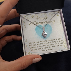 Collana regalo di anniversario felice, la vita ha un senso grazie a te, collana regalo di anniversario di matrimonio, regalo dal marito