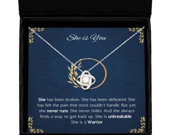 Cancer survivor gift necklace, motivational gifts for cancer survivor, sympathy gift, inspirational gifts, strength jewelry necklace
