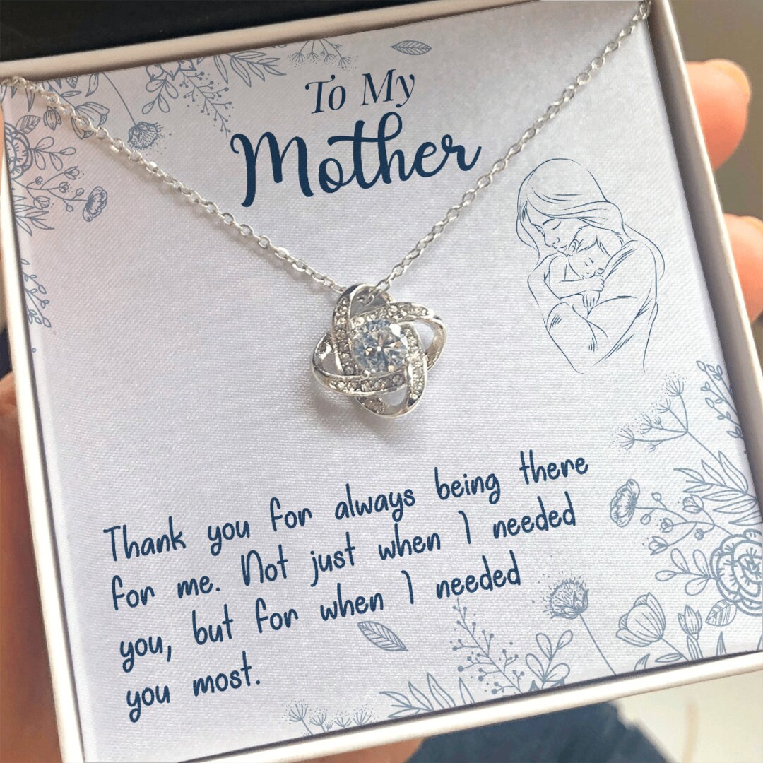 Thank You Mom Gift Necklace, to My Mother Gift Necklace, Mothers ...