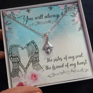 Gift Necklace To Sister From Loving sister, Birthday Gift Necklace For Sister, Gift Necklace From sister, Christmas Gift Necklace