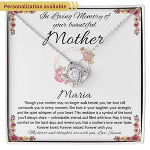 Sympathy Gift Loss of Mother, Memorial Gift for Loss of Mother, Jewelry for Daughter, In Memory of Mom, Condolence Gift, Loss of Mom Gift,