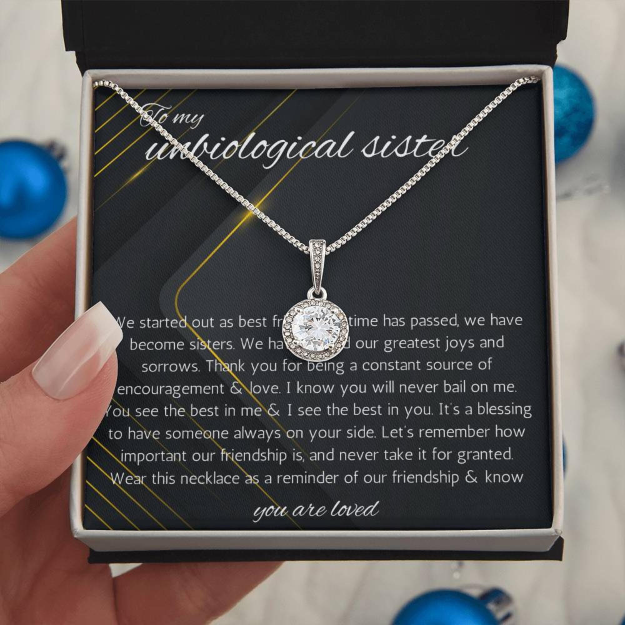 Unbiological Sisters Gift, Unbiological Sister Necklace for Her