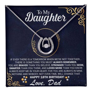 18th Birthday Daughter Gift Necklace, Gift From Dad, Lucky in Love Jewelry For 18th Birthday teen Girl, Gift for 18th Year Old Daughter