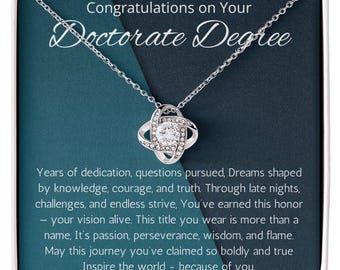 PHD Graduation Gift Necklace, Doctorate Gift for Her, Doctorate Ceremony Gift Necklace, PHD Graduation Present Jewelry